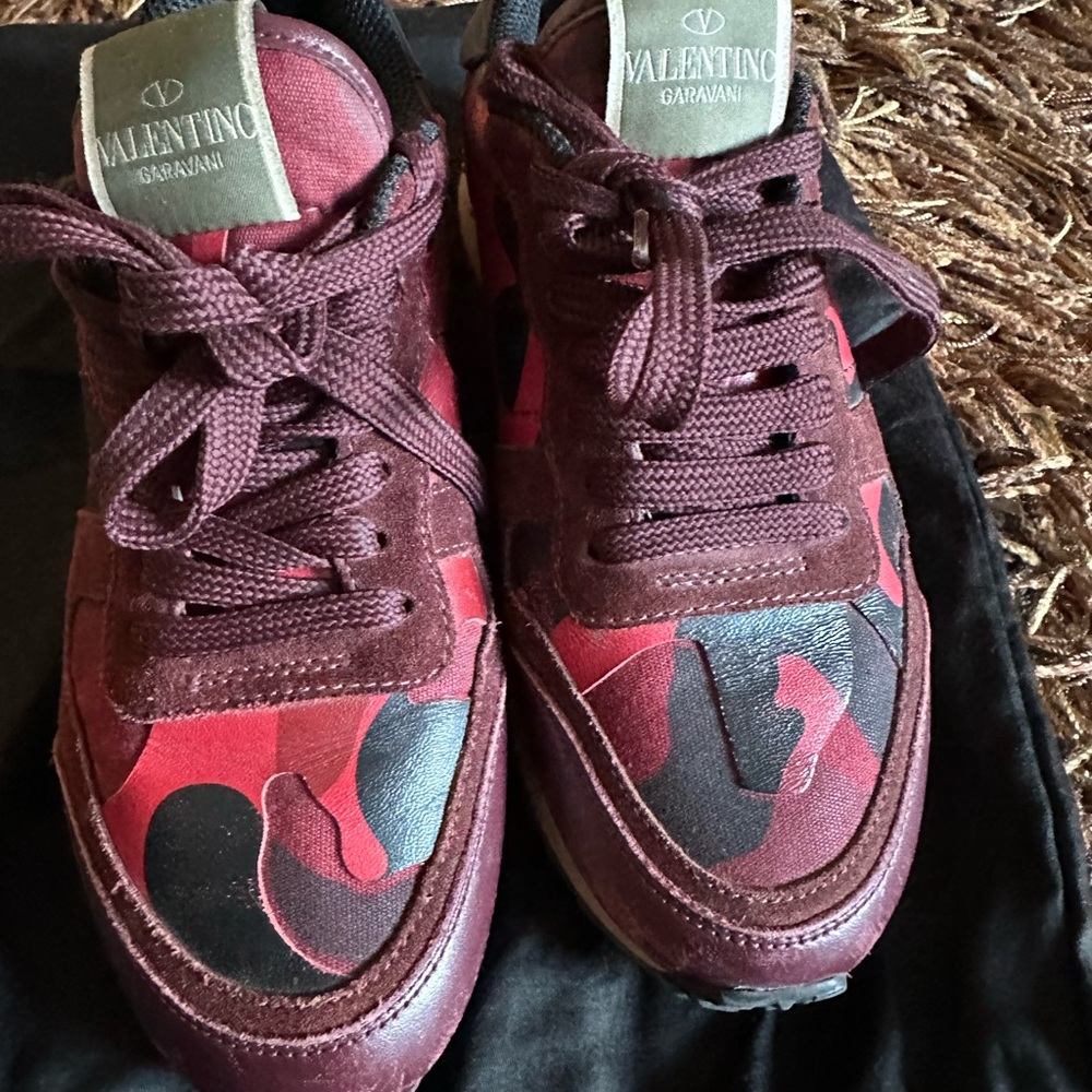 Authentic Valentino Garavani Red Camouflage Sneakers , in a nice condition